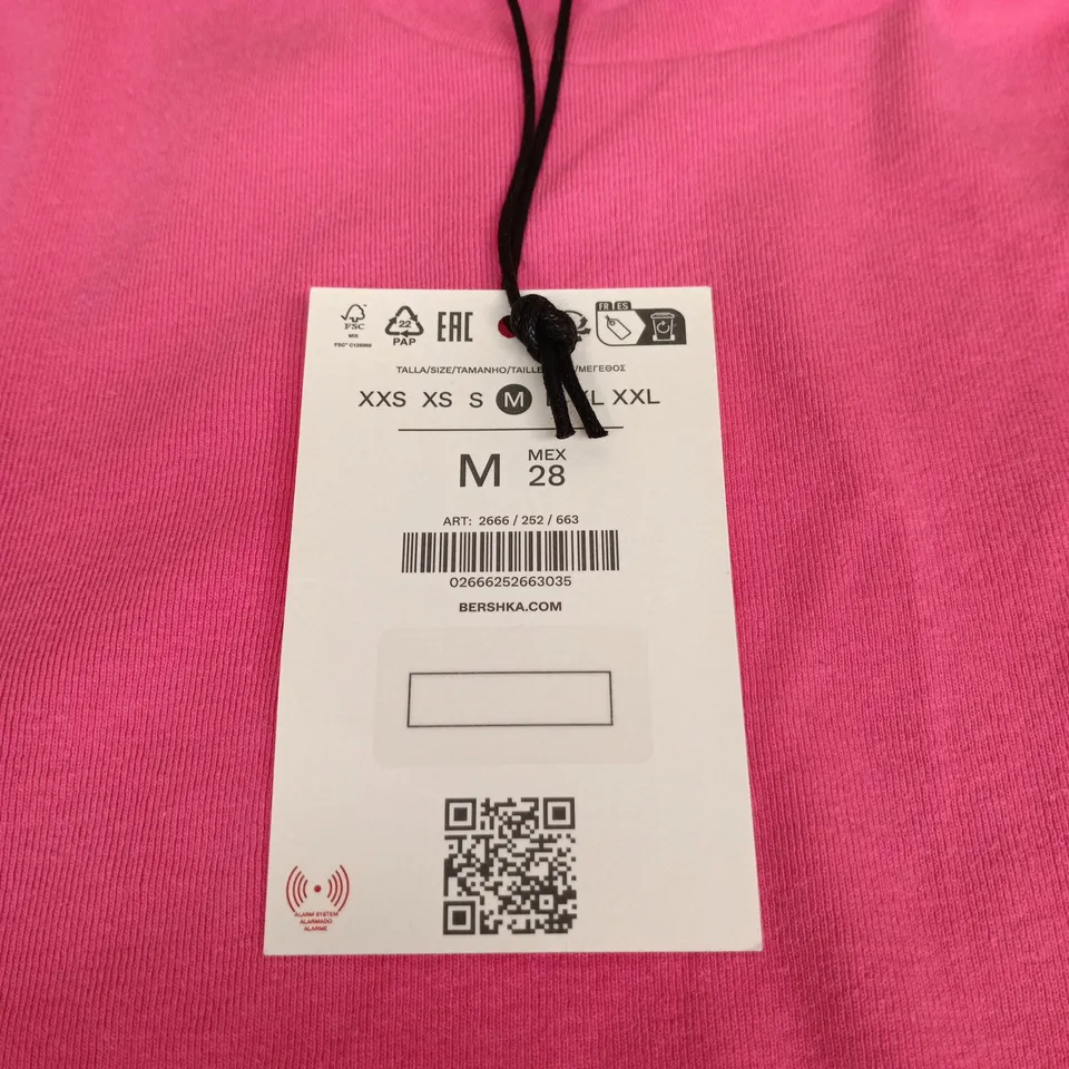BERSHKA PINK T‑SHIRT – UK M