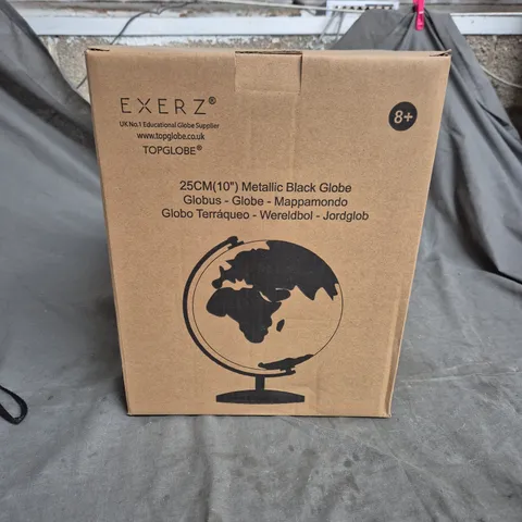 EXERZ 25CM (10") METALLIC BLACK GLOBE β EDUCATIONAL GLOBE