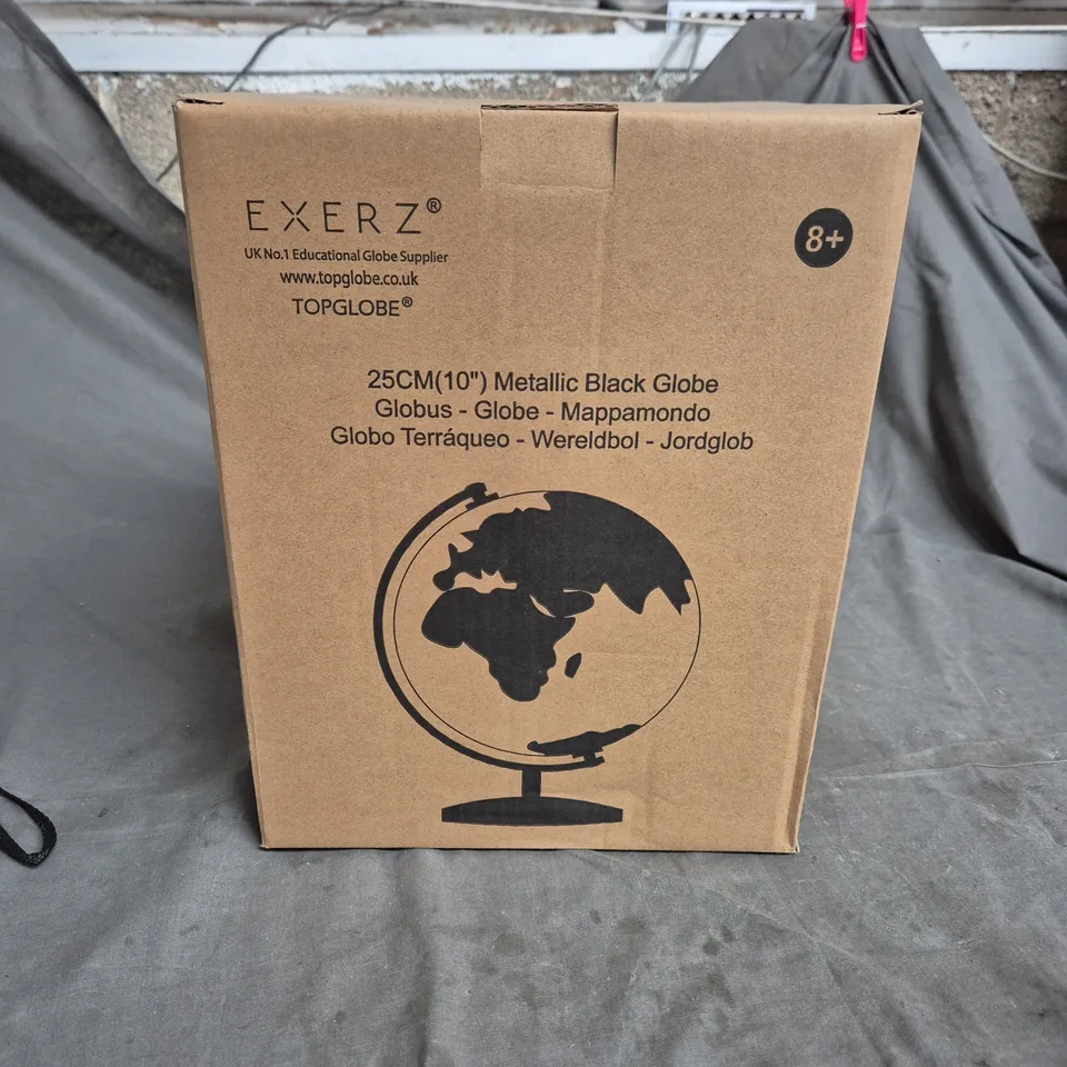 EXERZ 25CM (10") METALLIC BLACK GLOBE – EDUCATIONAL GLOBE