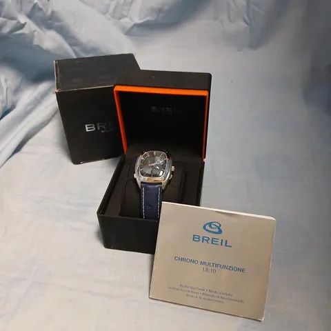 BREIL CHRONO MULTIFUZIONE UL10 WRISTWATCH – BLUE LEATHER STRAP, BOXED