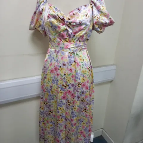NEW LOOK ALISON FLORAL BELTED DRESS - UK 14