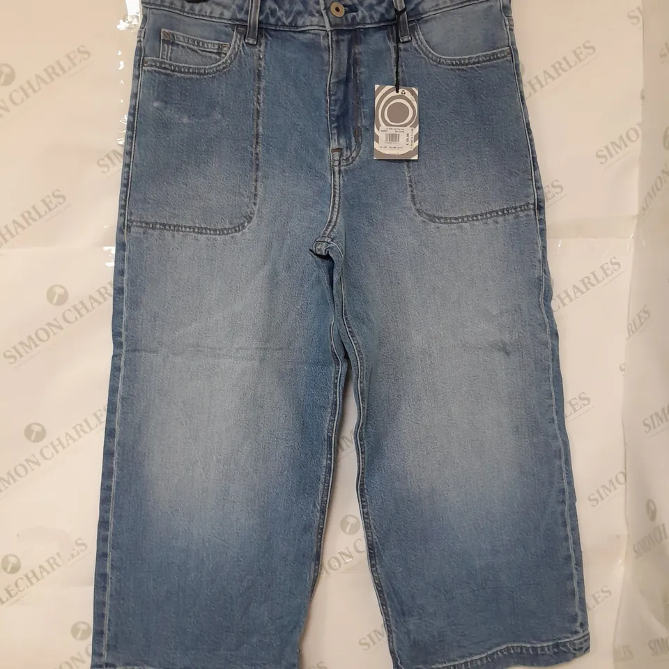 WHITE STUFF TIA WIDE LEG CROPPED JEAN IN MID DENIM SIZE 12