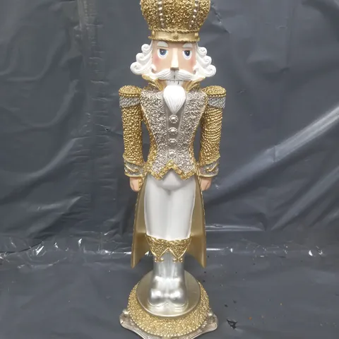 BEADED EFFECT NUTCRACKER - GOLD/SILVER COLOUR