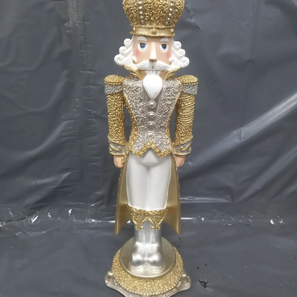 BEADED EFFECT NUTCRACKER - GOLD/SILVER COLOUR RRP £29.99