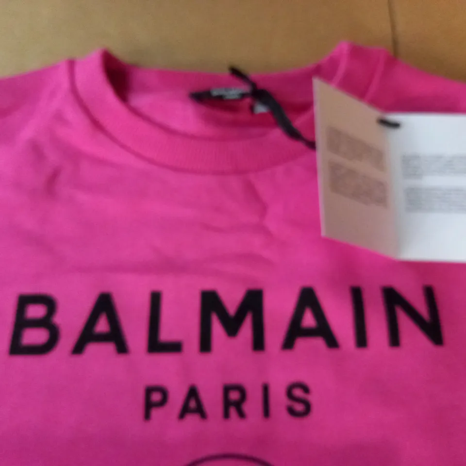 BALMAIN B LOGO PINK JUMPER - 14Y