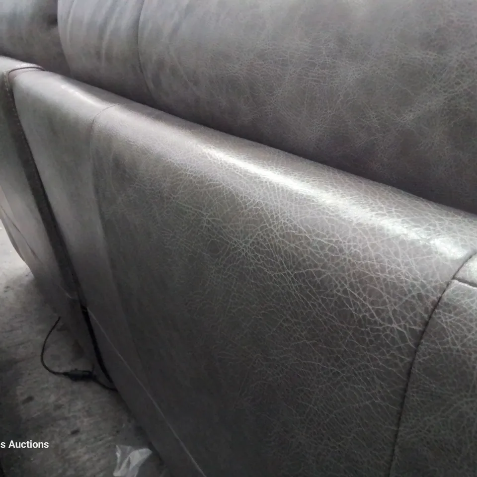 QUALITY ITALIAN DESIGNED & MANUFACTURED PATRIZO POWER RECLINING THREE SEATER SOFA FOSSIL LEATHER