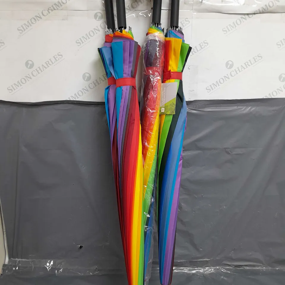 LOT OF 4 MOUNTAIN WAREHOUSE LARGE RAINBOW UMBRELLA 