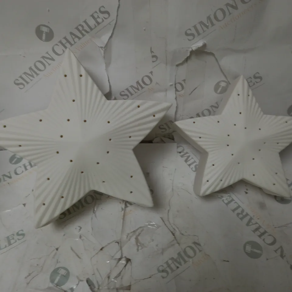 BOXED K BY KELLY HOPPEN SET OF LARGE CERAMIC LIGHT UP ORNAMENTS