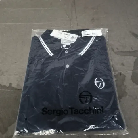 SERGIO TACCHINI MARITIME BLUE/WHITE LONG-SLEEVE POLO SHIRT – MEN'S, SIZE M (STM29506-241)