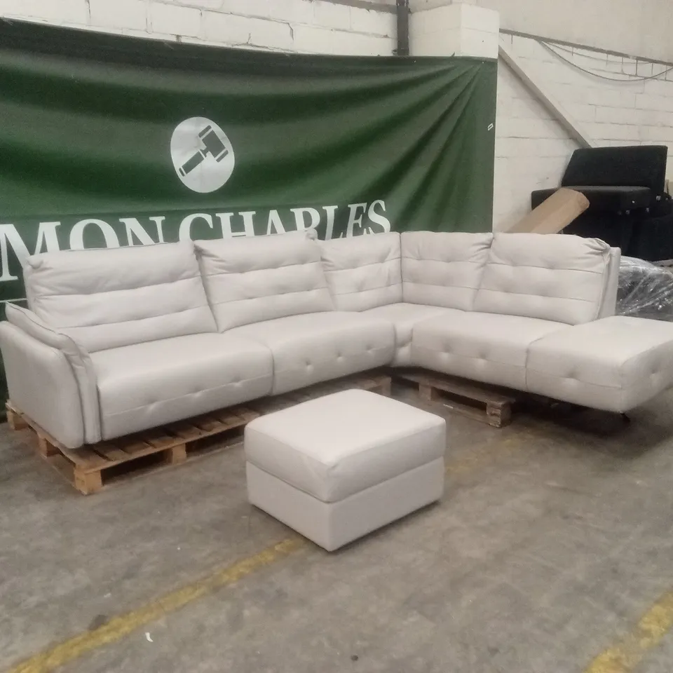 QUALITY DESIGNER ITALIAN MADE BOLZANO LEATHER POWER RECLINING CORNER CHAISE SOFA
