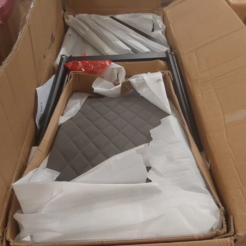 BOXED SET OF 6 VELVET UPHOLSTERED DINING CHAIRS - GREY
