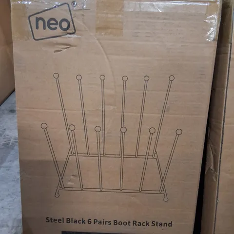 BOXED NEO STEEL BLACK 6-PAIR BOOT RACK STAND