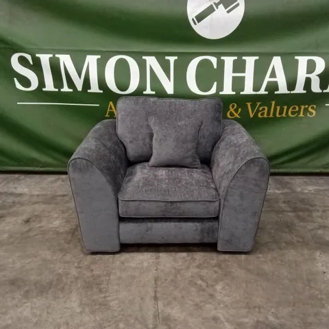 DESIGNER FABRIC UPHOLSTERED CUDDLE CHAIR 