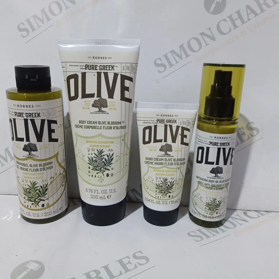 KORRES 4 PIECE PURE GREEK OLIVE COMPLETE BODYCARE COLLECTION