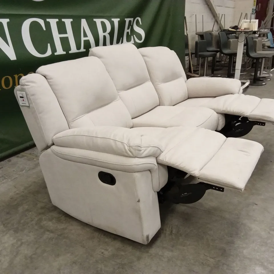 ALBION FABRIC 3 SEATER HIGH BACK MANUAL RECLINER SOFA RRP £749