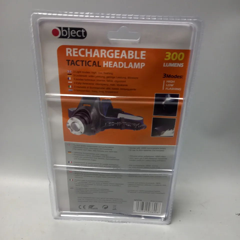 APPROXIMATELY 16 OBJECT PRODUCTS RECHARGEABLE TACTICAL HEADLAMPS