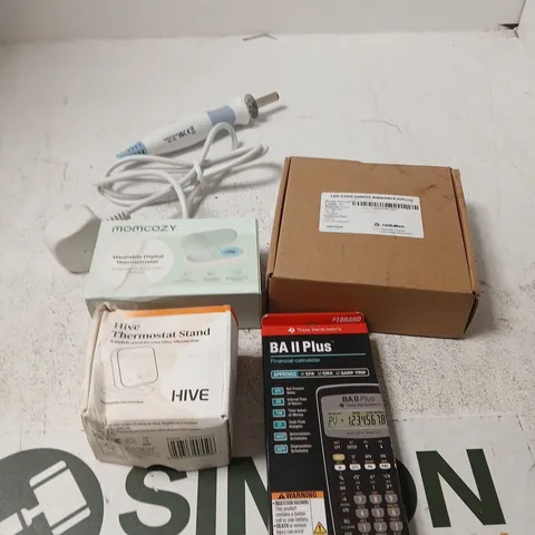 APPROXIMATELY 10 ASSORTED ELECTRICAL PRODUCTS TO INCLUDE CALCULATOR, LED LIGHT STRIP, DIGITAL THERMOMETER ETC