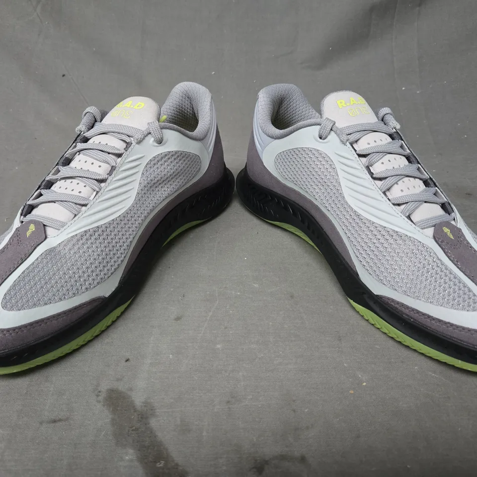 PAIR OF R.A.D ONE SHOES IN GREY/GREEN UK SIZE 9.5