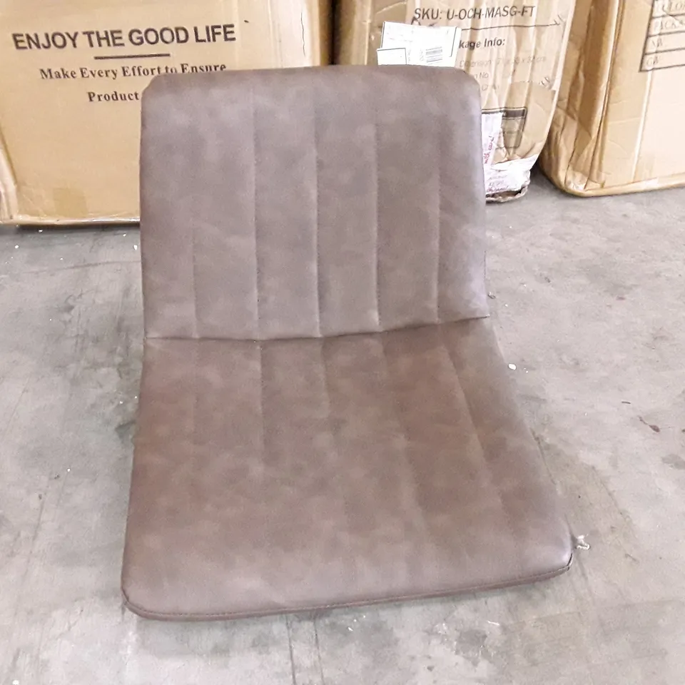 BOXED SET OF 2 BROWN LEATHER DINING CHAIRS
