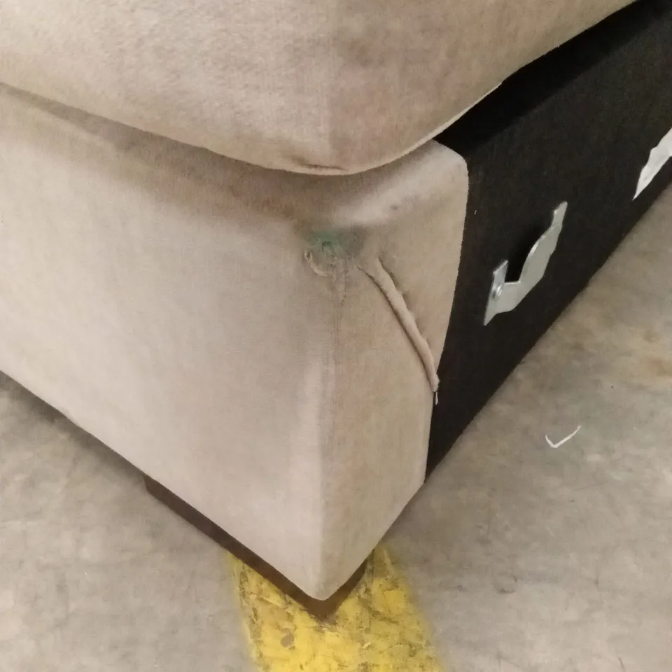 ELIZA RIGHT HAND 3 SEATER FABRIC CHAISE SOFA - BEIGE RRP £1149