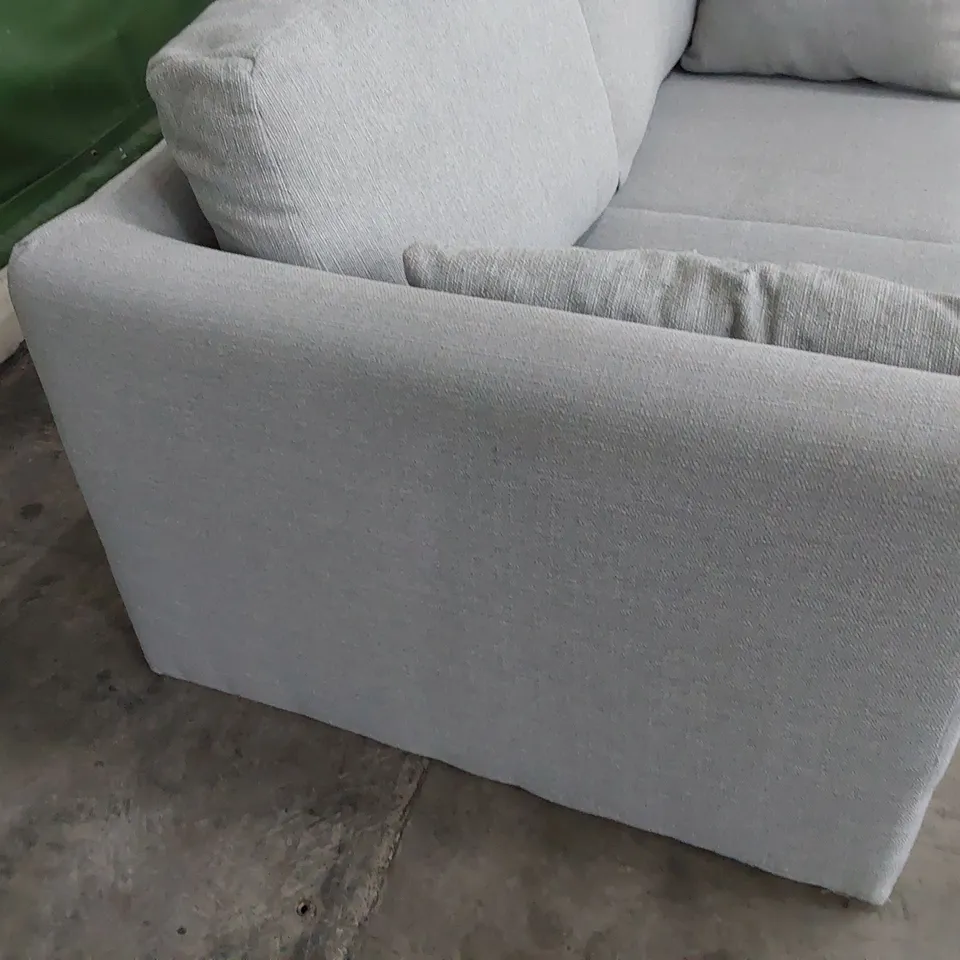 DESIGNER THREE SEATER SOFA GREY FABRIC 