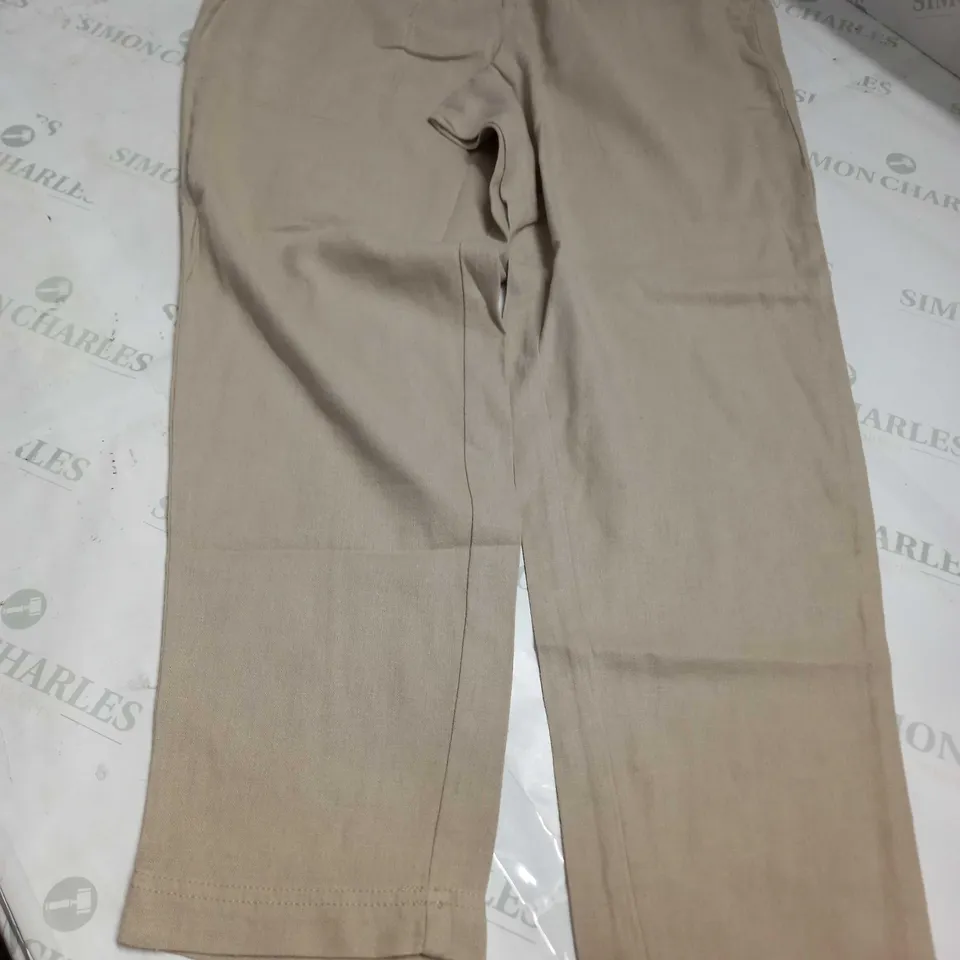 EVANS LINEN BLAND PANTS IN SAND COLOUR - UK 14