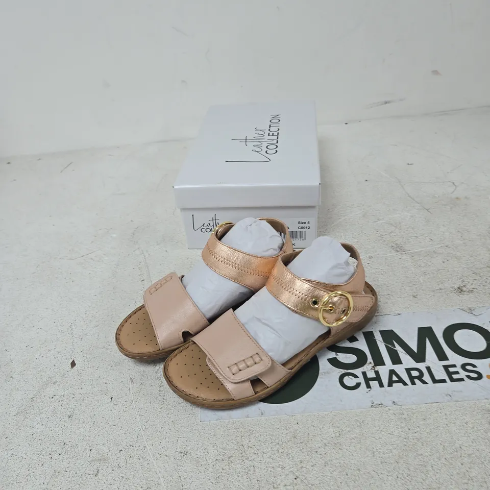 KIDS' PINK LEATHER SANDALS – UK SIZE 5 (NATASHA LEATHER COLLECTION)