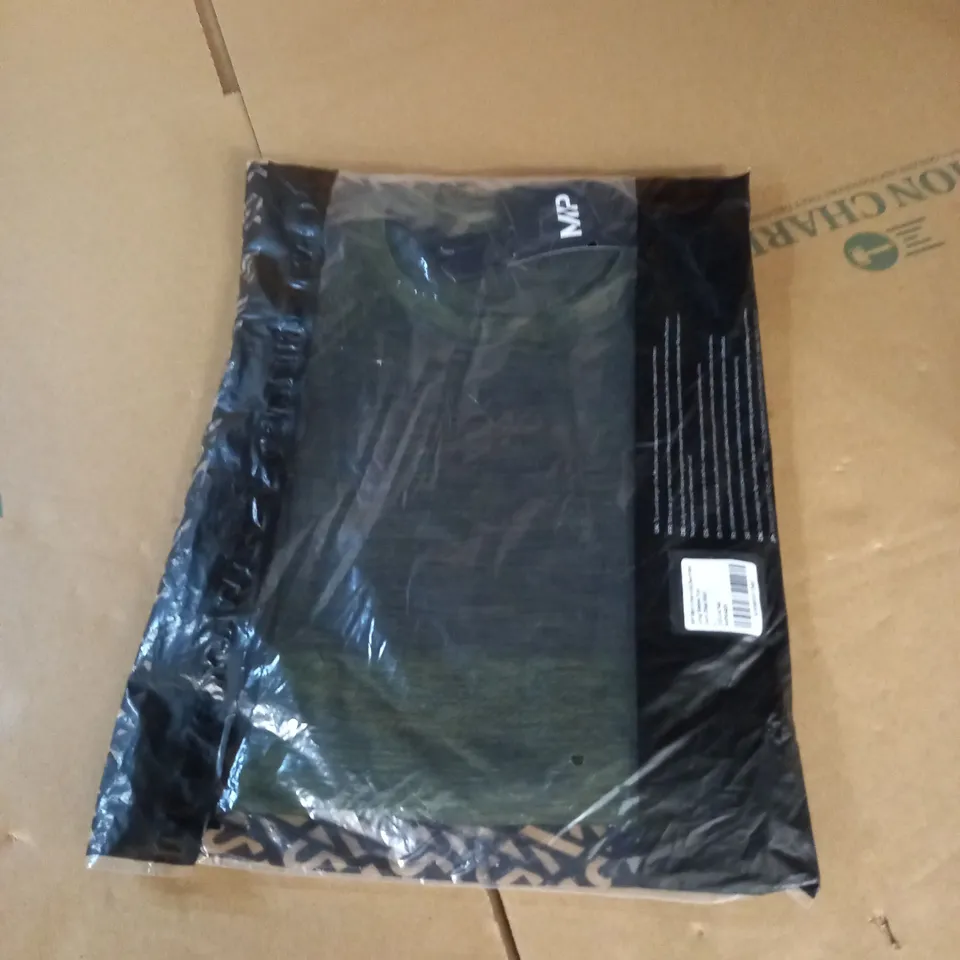 MP MENS ESSENTIAL SEAMLESS LONG SLEEVED DARK OLIVE MARL LARGE