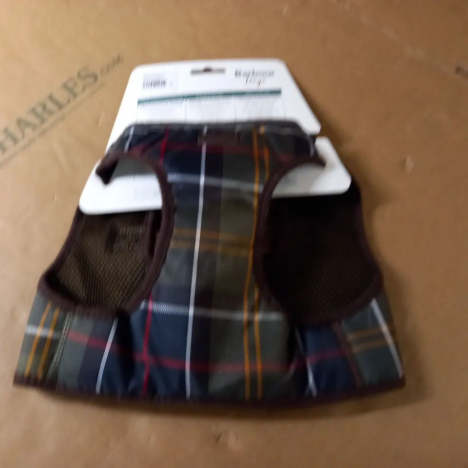 BARBOUR DOGS CLASSIC TARTAN STEP IN DOG HARNESS  L 48-52CM