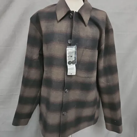 UNIQLO DOUBLE FACED SHIRT JACKET IN DARK BROWN SIZE L