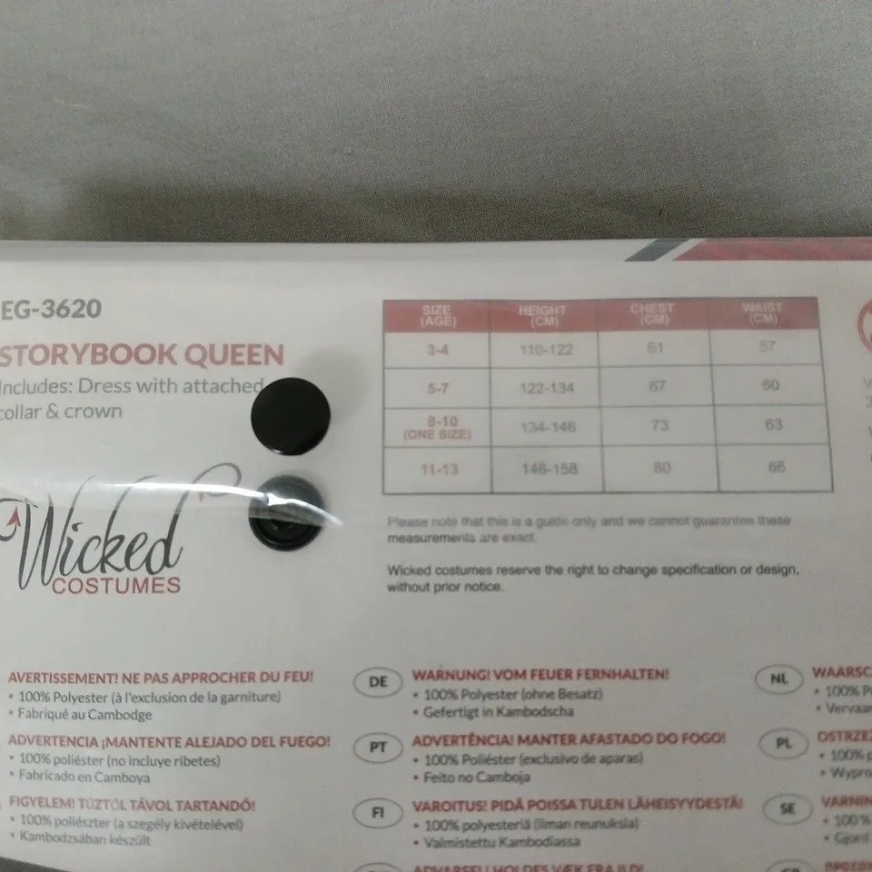 WICKED COSTUMES STORYBOOK QUEEN FANCY DRESS COSTUME FOR GIRLS – 8-10