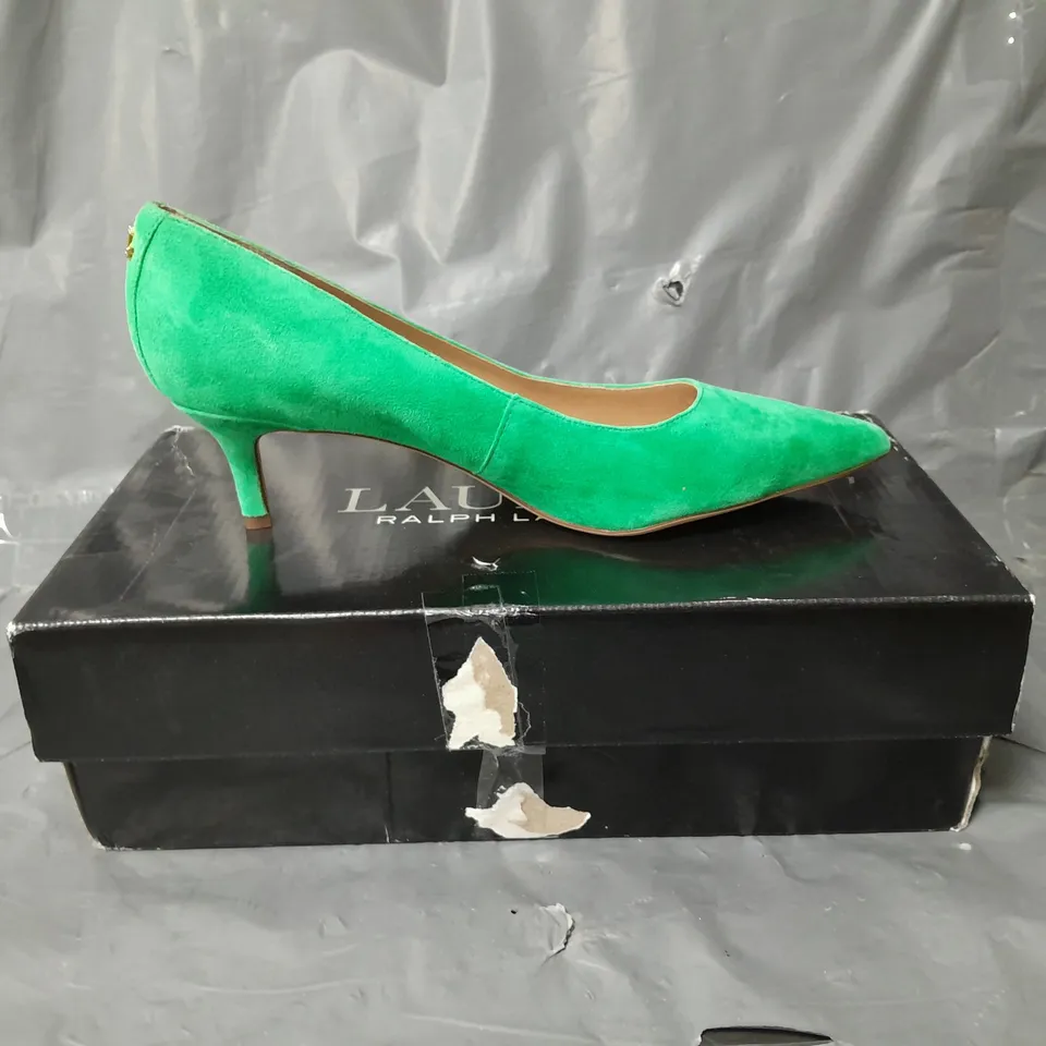 RALPH LAUREN ADRIENNE DRESS PUMPS GREEN TOPAZ EU 38