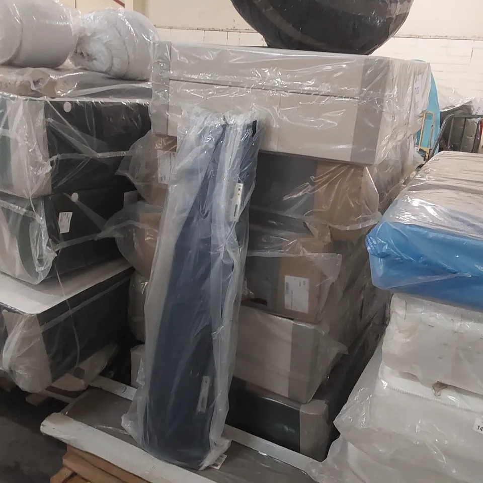 PALLET CONTAINING 5x ASSORTED DIVAN BASE PARTS, 3x HEADBOARDS ECT