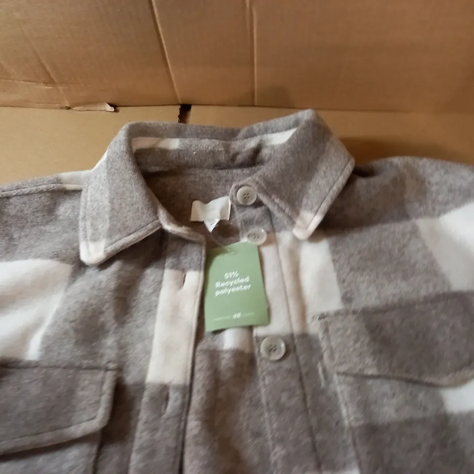 H&M NATURAL CHECK OVER SHIRT - EUR M