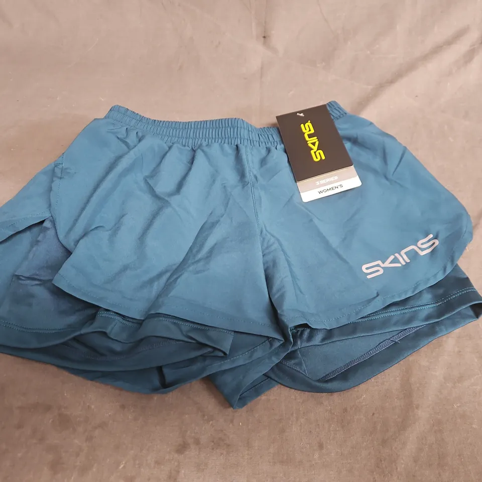 SKINS SERIES-3 WOMEN'S X-FIT SHORTS XS TEAL