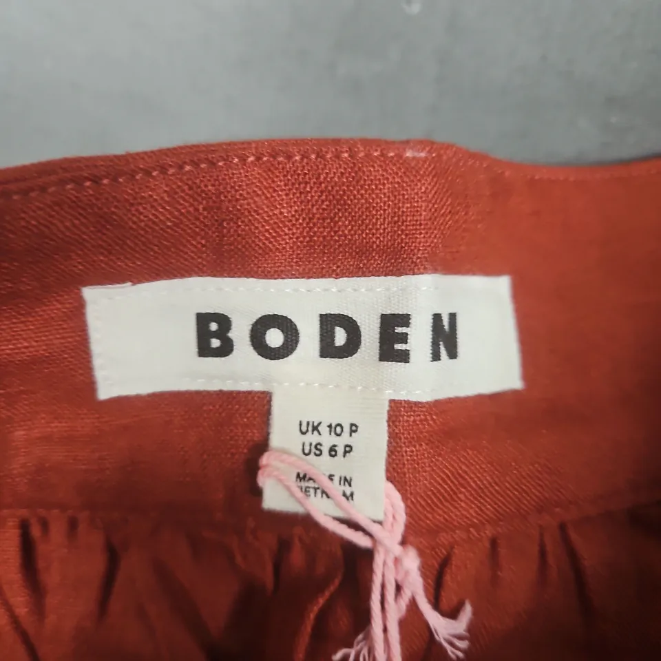 BODEN WOMEN'S ORANGE-RED DRESS, UK 10P (US 6P)