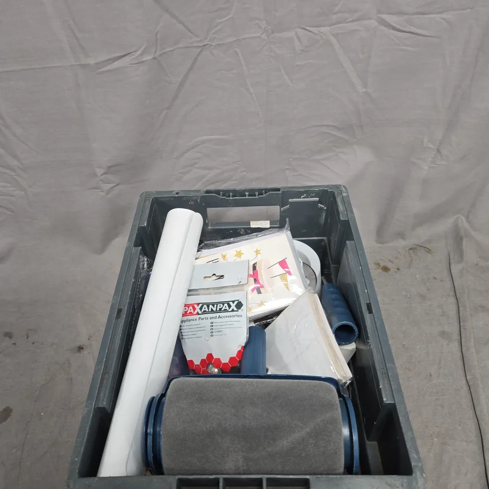 TOTE OF APPROXIMATELY 15 ASSORTED ITEMS TO INCLUDE: BATHROOM WRENCH 