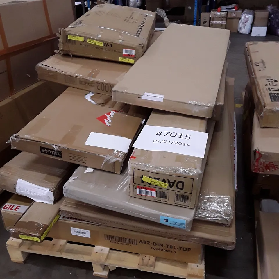 PALLET OF ASSORTED BOXED FURNITURE PARTS