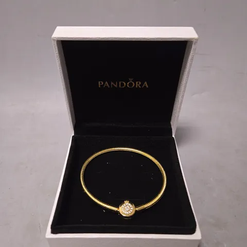 PANDORA MOMENTS SPARKLING CROWN O SNAKE CHAIN BRACELET