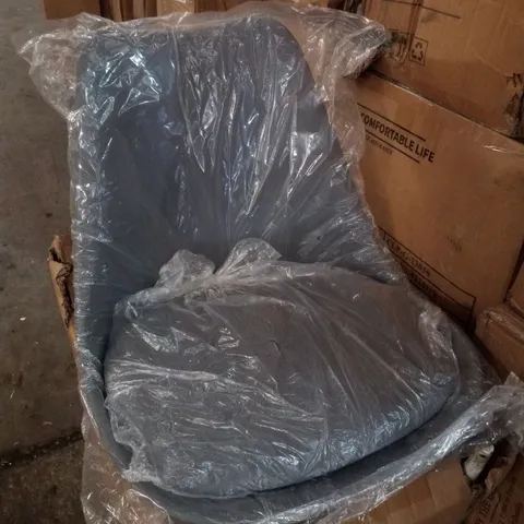 BOXED SET OF FOUR GREY RETRO DINING CHAIRS