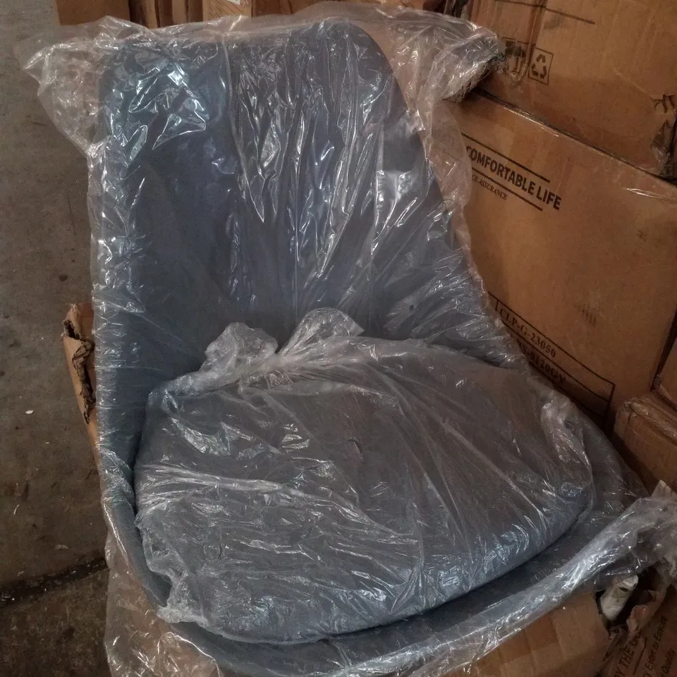 BOXED SET OF FOUR GREY RETRO DINING CHAIRS