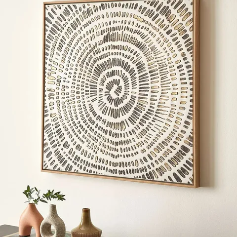 HAND PAINTED SPIRAL DASH CAPPED CANVAS ART