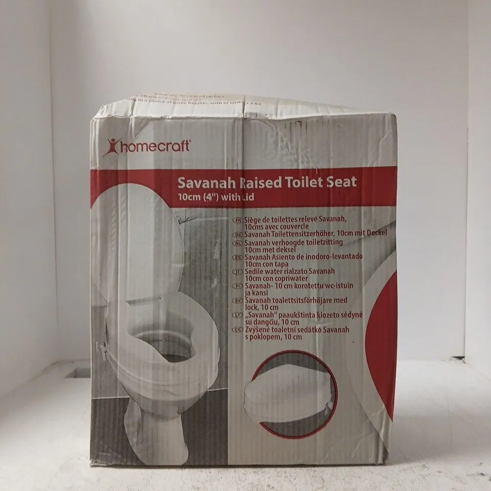 HOMECRAFT SAVANNAH RAISED TOILET SEAT – 10CM (4”) WITH LID