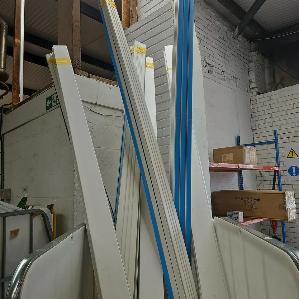 APPROXIMATELY 9 ASSORTED PVC PANELLING PIECE IN WHITE - COLLECTION ONLY