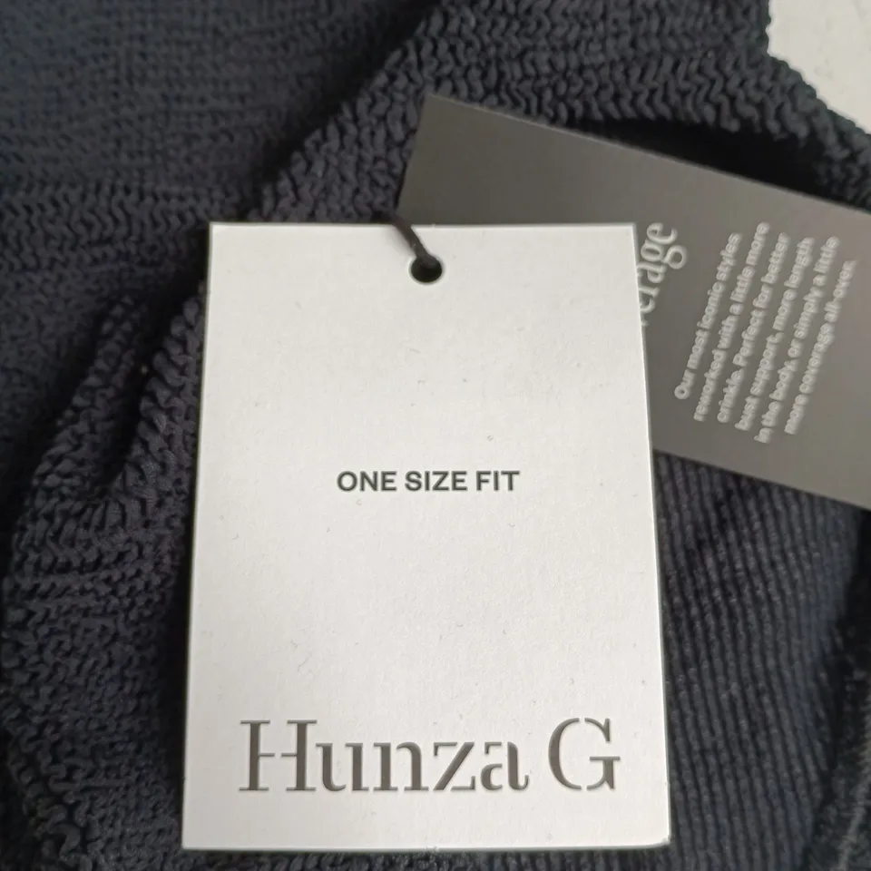 HUNZA G ONE SIZE NAVY TEXTURED SWIMWEAR