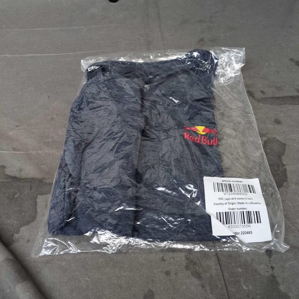 RED BULL LAYER SHIRT NAVY WOMENS SMALL. BAGGED