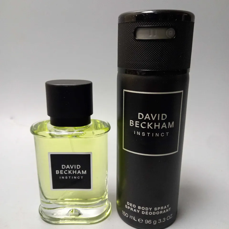 BOXED DAVID BECKHAM INSTINCT MEN'S AFTERSHAVE AND SPRAY DEODORANT GIFT SET
