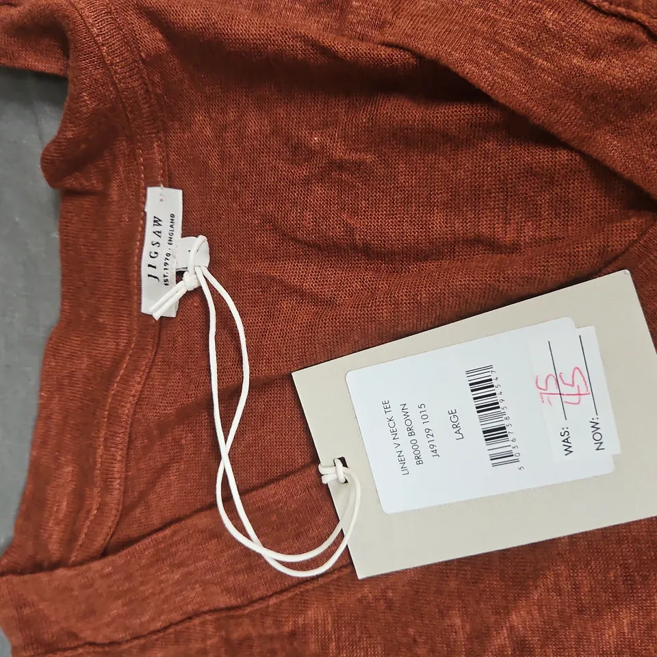 JIGSAW WOMEN'S RUST KNIT TOP – SIZE LARGE