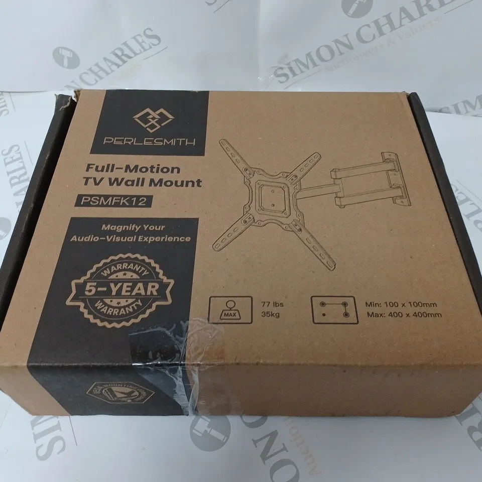 BOXED PERLESMITH FULL-MOTION TV WALL MOUNT PSMFK12