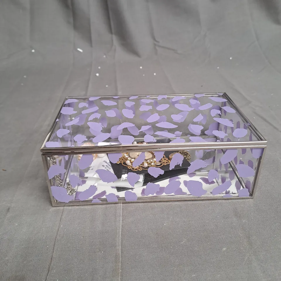 BOXED GLASS  JEWELRY STORAGE BOX 